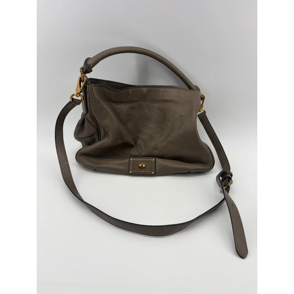 Marc by Marc Jacobs Bag Classic Q Fran Taupe Brown Leather Crossbody Womens